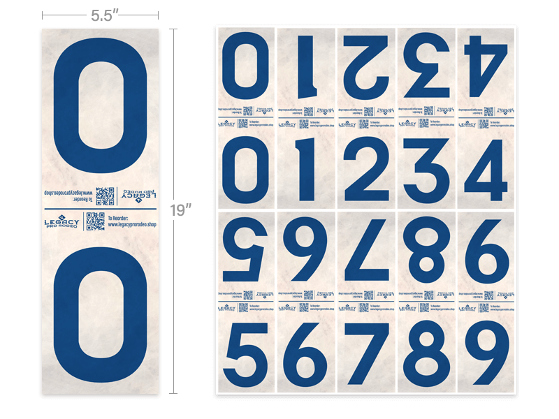 FREE SAMPLE - Team Penning & Ranch Sorting Cattle Tags - 5.5" x 19" (0-9)